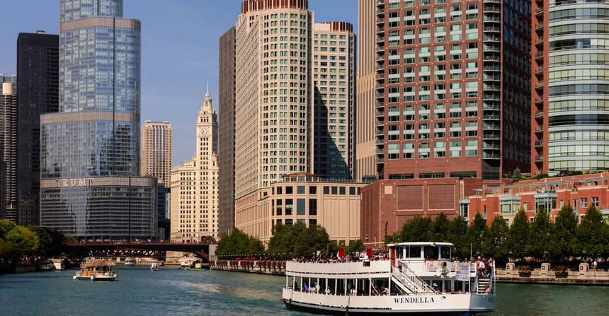 Chicago 45 perces építészet-túra hajóval, családbarát idegenvezetéssel