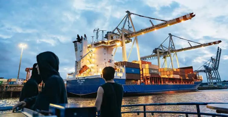 Hamburg Boat Tour with Evening Lights and Harbor Views