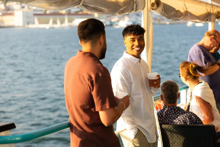 Lisbon Boat Tour with Music Sunset and Wine or Beer